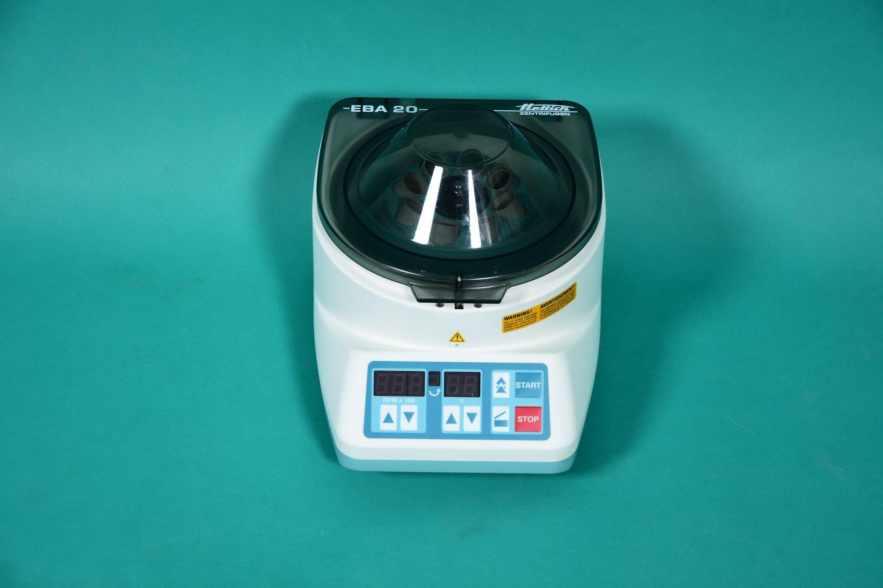 HETTICH EBA 20 table centrifuge, 8 x 15 ml
tubes, max. 6000 rpm,